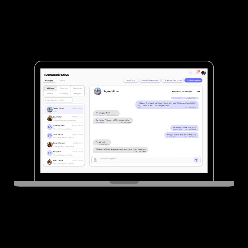 Retrevr on a computer, writing bookings into the practice management system